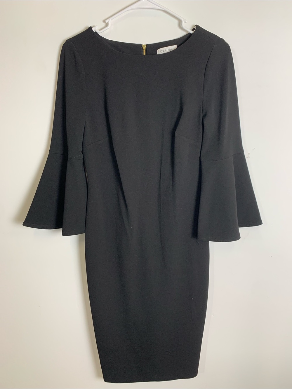 Calvin Klein Black Bell-Sleeve Sheath Dress